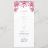 Fleur de cerisier rose. Menu Floral mariage Bar (Devant)