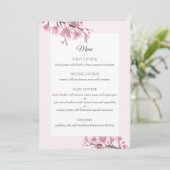 Fleur de cerisier rose printanier. Menu mariage fl (Debout devant)