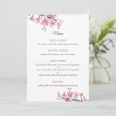 Fleur de cerisier rose printanier. Menu mariage fl (Debout devant)