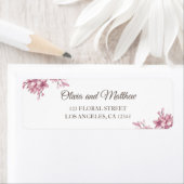 Fleur de cerisier rose printemps. Étiquette mariag (En situation)