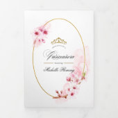 Fleur de cerisier rose Quinceañera Tri-Fold In (Page de couverture)