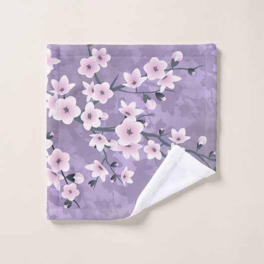 Fleur de cerisier rose rose pâle (Gant de toilette)