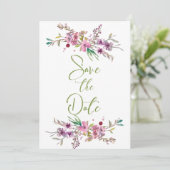 Fleur de cerisier rose Save The Date floral (Debout devant)