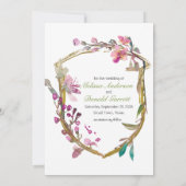 Fleur de cerisier rose Save The Date floral (Dos)