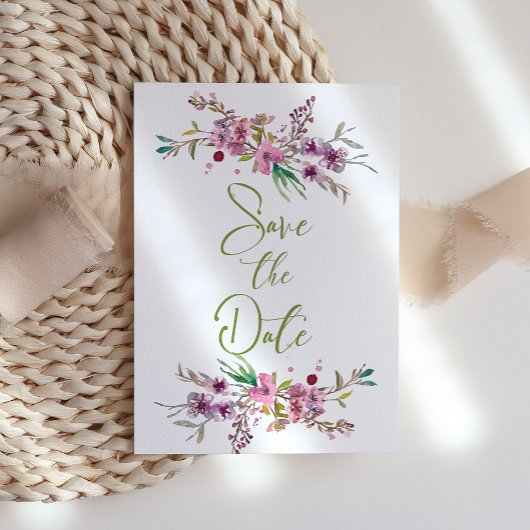 Fleur de cerisier rose Save The Date floral
