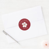 Fleur de cerisier rouge - Sticker circulaire (Enveloppe)