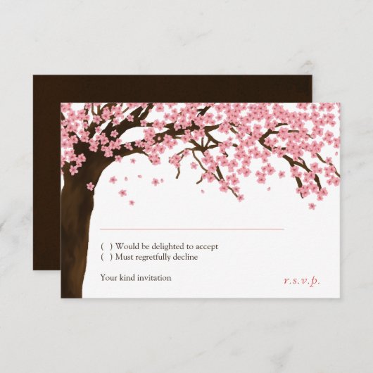 Fleur de cerisier / Sakura aquarelle RSVP (Devant / Derrière)