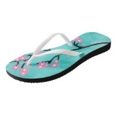 fleur de cerisier sur tongs turquoises (Incliné)