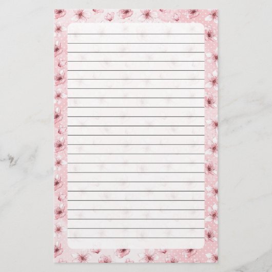 Fleur de cerisier, Taille de la papeterie : 5,5 po (Devant)