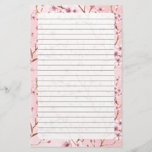 Fleur de cerisier, Taille de la papeterie : 5,5 po (Devant)