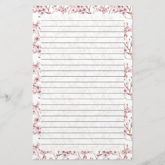 Fleur de cerisier, Taille de la papeterie : 5,5 po (Devant)