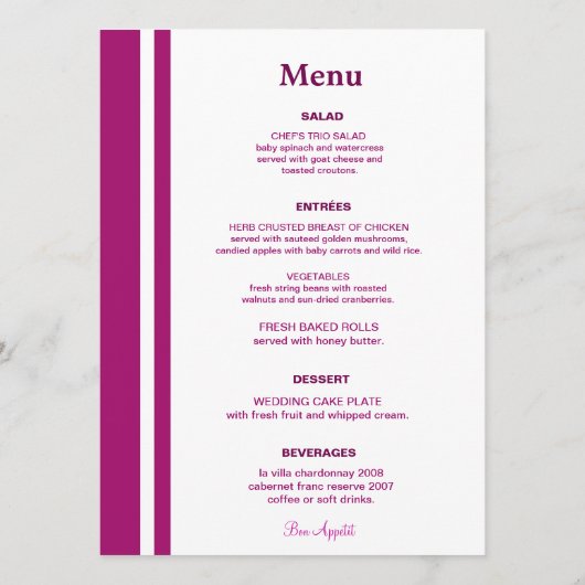 Fleur de cerisiers | Carte Menu (Dos)