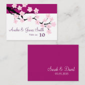 Fleur de cerisiers | Cartes de placement pour mari (Devant / Derrière)