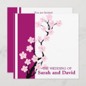 Fleur de cerisiers| Faire-part de mariage (Devant / Derrière)