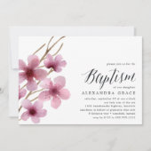 Fleur de cerisiers | Invitation au baptême (Devant)