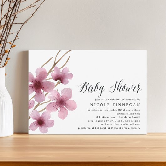 Fleur de cerisiers | Invitation baby shower