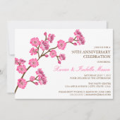 Fleur de cerisiers | Invitation de fête anniversai (Devant)