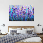 Fleur de champ violet bleu Art mural abstrait (Insitu(Chambre))