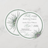 Fleur de chardon Foi Hope Love Faire-part de maria (Devant / Derrière)