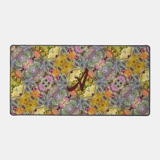 Fleur de chardon multicolore avec Monogramme Boho  (Recto)