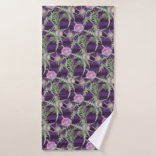 Fleur de chardon violet (Serviette de bain)
