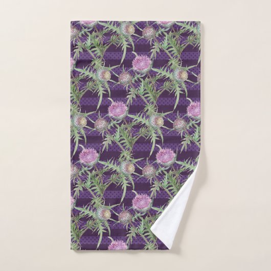 Fleur de chardon violet (Serviette à main)