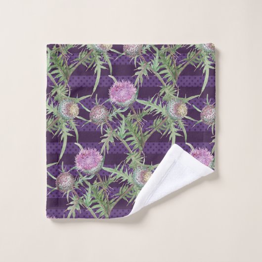 Fleur de chardon violet (Gant de toilette)
