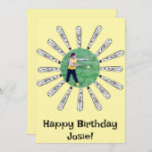 Fleur de chauve-souris Softball Bonne carte d'anni (Devant / Derrière)