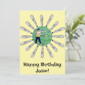 Fleur de chauve-souris Softball Bonne carte d'anni (Debout devant)