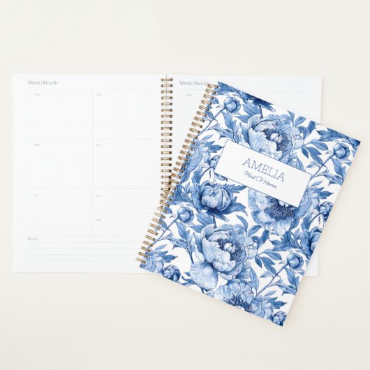 Fleur de chinoiserie florale bleue nom moderne non (Devant avec enveloppe)