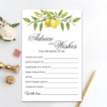 Fleur de citrons Vert Voeux & Conseil Carte<br><div class="desc">Profitez de votre douche nuptiale avec ces jeux amusants. Personnalisez avec la mariée le nom et la date de la douche. Pour plus de personnalisation,  cliquez sur le lien "customiser plus loin". Si vous avez besoin d'aide,  contactez-moi s'il vous plaît.</div>