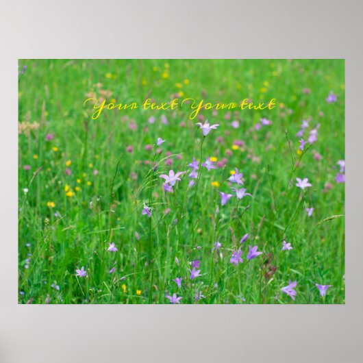 Fleur de cloche sur une affiche de prairie verte (Devant)