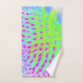 Fleur de cône Abstrait verte et violette de chaux (Serviette à main)