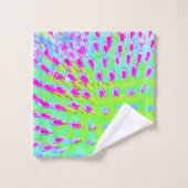 Fleur de cône Abstrait verte et violette de chaux (Gant de toilette)