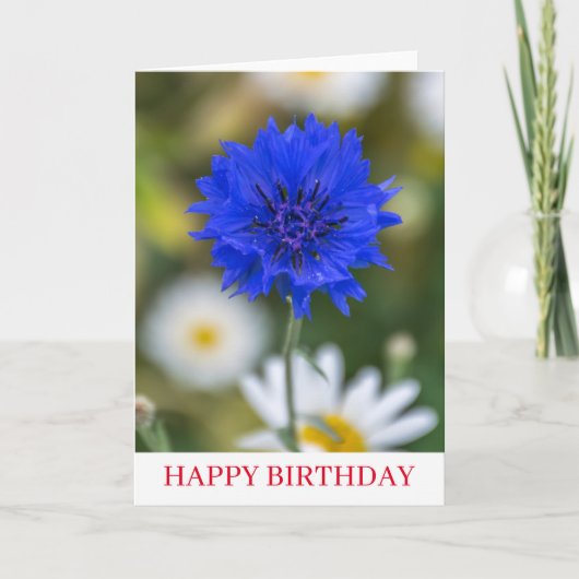 Fleur de corail bleu près de la carte d'anniversai (Devant)