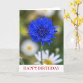 Fleur de corail bleu près de la carte d'anniversai (Fleur jaune)