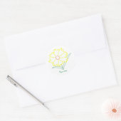Fleur de Coréopsis Jaune, autocollants avec votre  (Enveloppe)