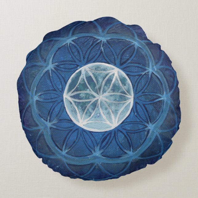 Fleur de coussin de méditation de mandala de lune (Dos)