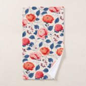 Fleur de Crimson et de Corail (Serviette à main)