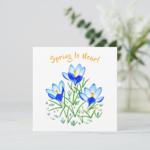 Fleur de Crocus sur Carte Blanche Plate