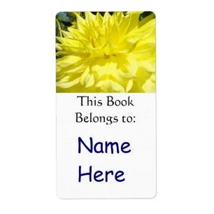 Fleur de Dahlia jaune Étiquettes de livre personna
