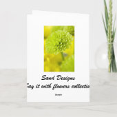 Fleur de Dahlia verte... carte de Pâques (Dos)