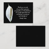 Fleur de deuil blanc après les funérailles Carte d (Devant / Derrière)