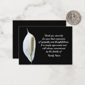 Fleur de deuil blanc après les funérailles Carte d (Devant/Arrière en situation)