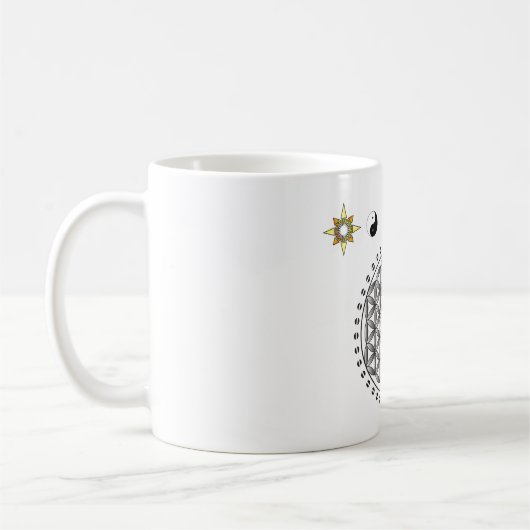 Fleur de divinité de la vie dans la tasse de (Gauche)
