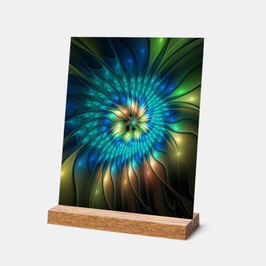 Fleur de fantaisie lumineuse, fractale abstraite c (Angle)