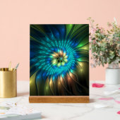 Fleur de fantaisie lumineuse, fractale abstraite c (Mariage)