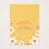 Fleur de fraise police rétro carte d'oreille jaune (Dos)