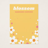 Fleur de fraise police rétro carte d'oreille jaune (Devant)