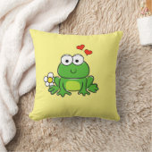 Fleur de grenouille mignonne et Coeurs Oreiller ja (Couverture)